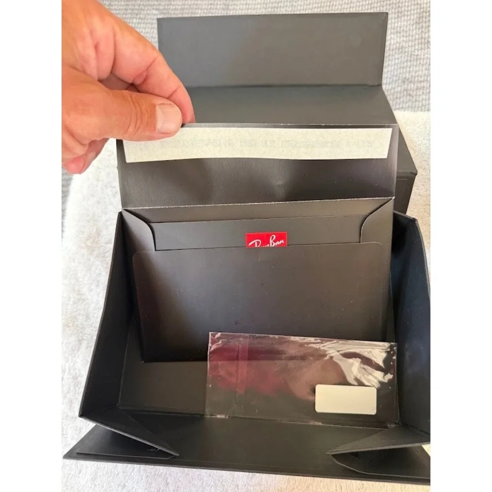 Ray-Ban Black Empty Sunglasses Box Case with Red Logo Authentic Universal Set.